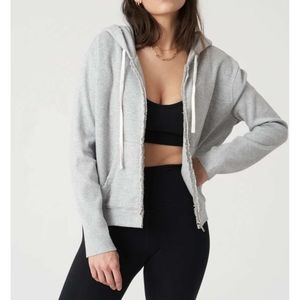 Bandier x Sincerely Jules The Juniper Zip Up Hoodie Vintage Heather Grey